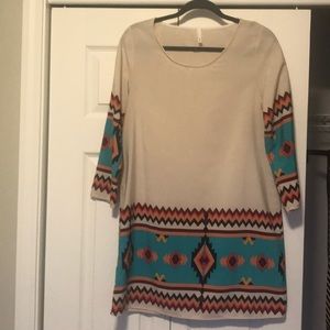Geo Patterned shift dress
